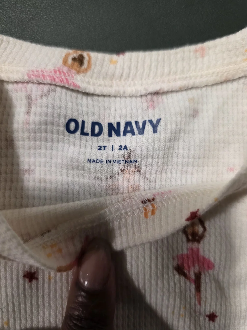 Old Navy Pink Ballet Print Long-Sleeve Top